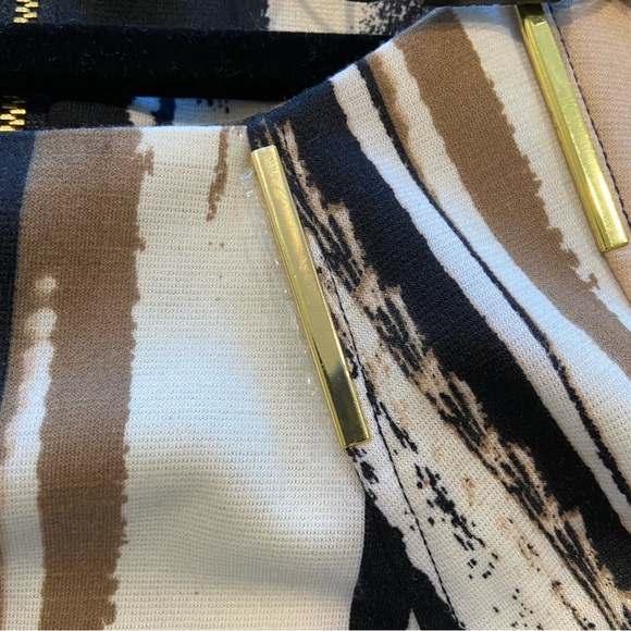 Calvin Klein Women's Black and Cream Abstract Dress NWT Sz 6 - Picture 5 of 8